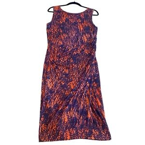 Peruvian Connection printed maxi length sleeveless faux wrap long draped dress M